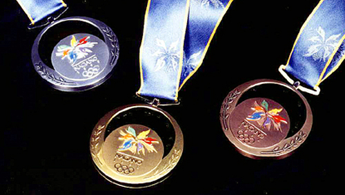 1998年 長野冬季オリンピックメダルの表面