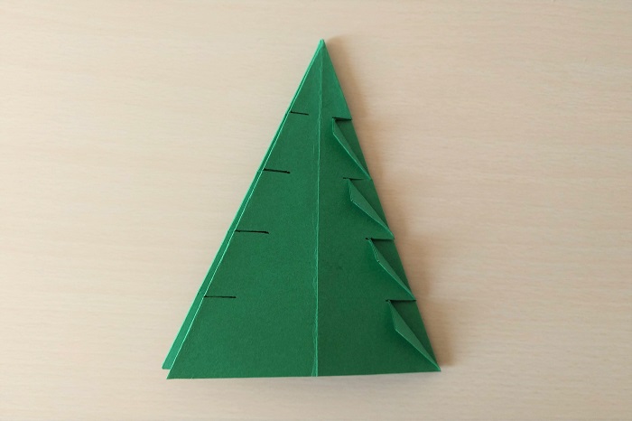 ペーパークラフトの立体クリスマスツリーの折り方手順14