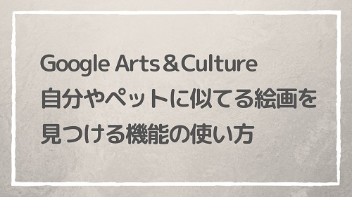 Google Arts＆Culture 自分やペットに似てる絵画を見つける機能の使い方